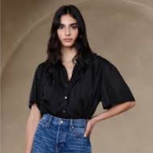 Banana Republic cotton-silk Blouse in Black